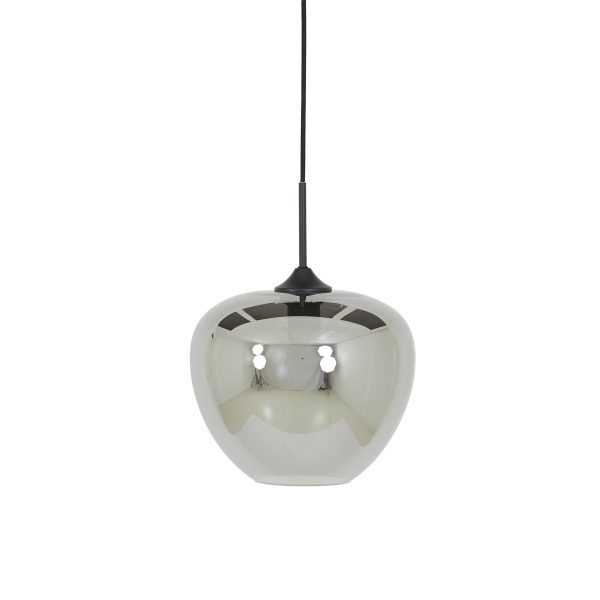 Hanglamp 30x25 cm MAYSON smoke glas-mat zwart