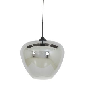 Hanglamp 40x34 cm MAYSON smoke glas-mat zwart