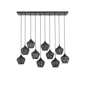 Hanglamp 10L 120x25x29,5 cm ALVARO mat zwart