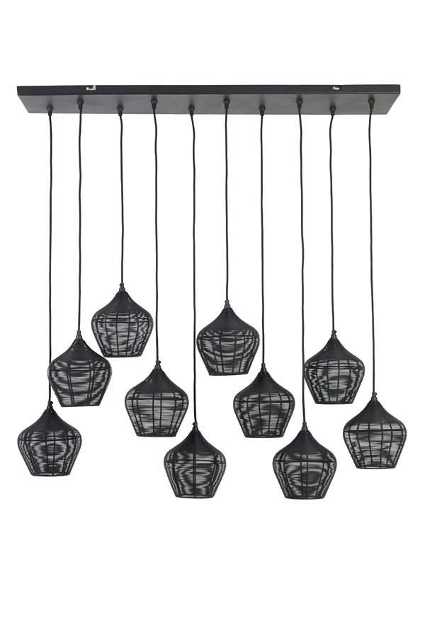 Hanglamp 10L 120x25x29,5 cm ALVARO mat zwart