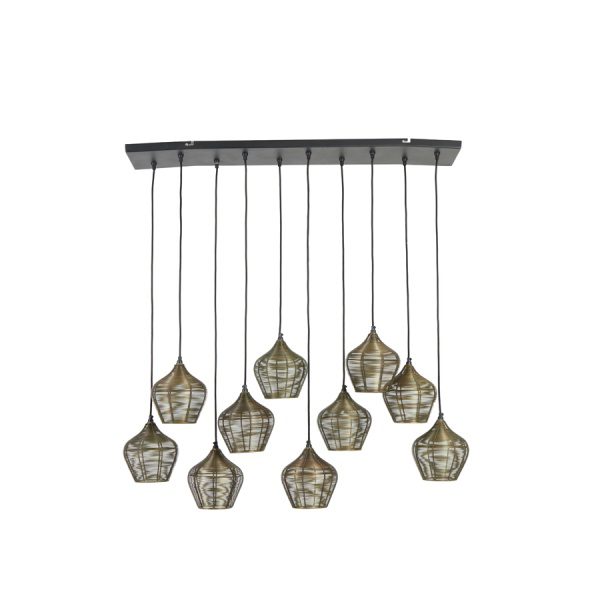 Hanglamp 10L 120x25x29,5 cm ALVARO antiek brons