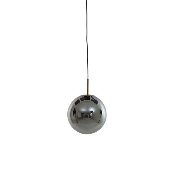 Hanglamp 30 cm MEDINA antiek brons+smoke glas