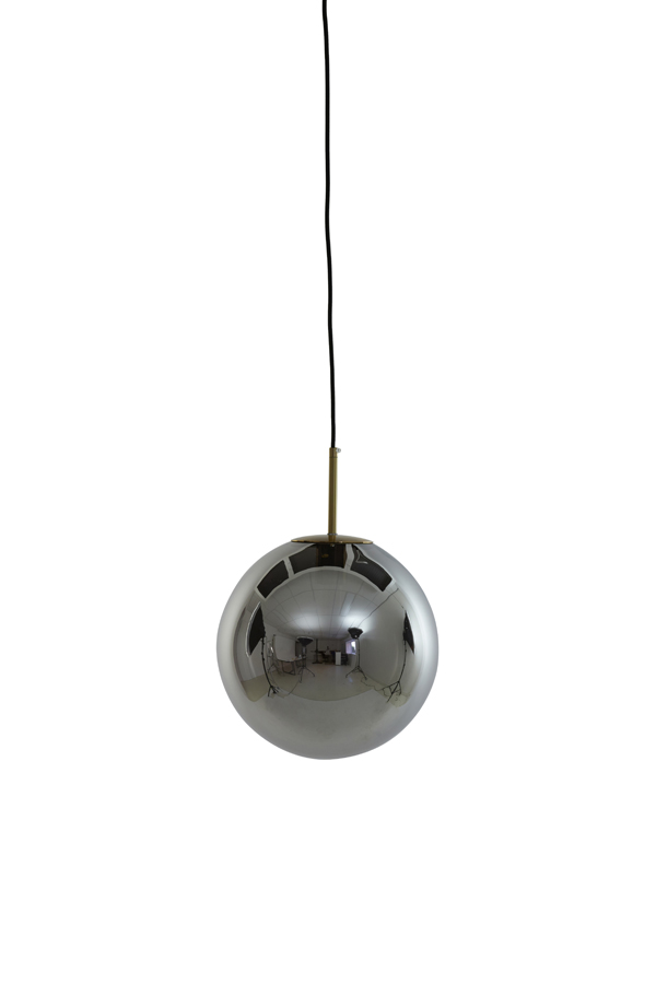 Hanglamp 30 cm MEDINA antiek brons+smoke glas