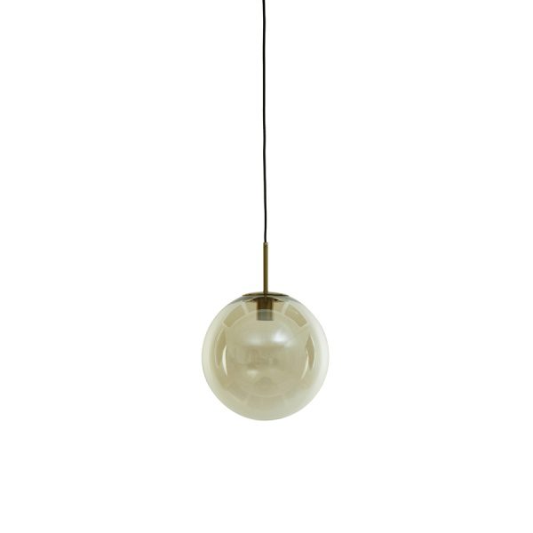 Hanglamp 30 cm MEDINA antiek brons+glas amber
