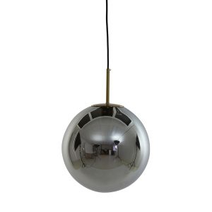 Hanglamp 40 cm MEDINA antiek brons+smoke glas