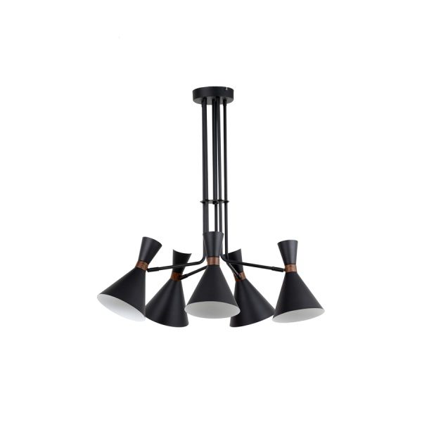 Hanglamp 5L 86,5x89 cm HOODIES mat zwart