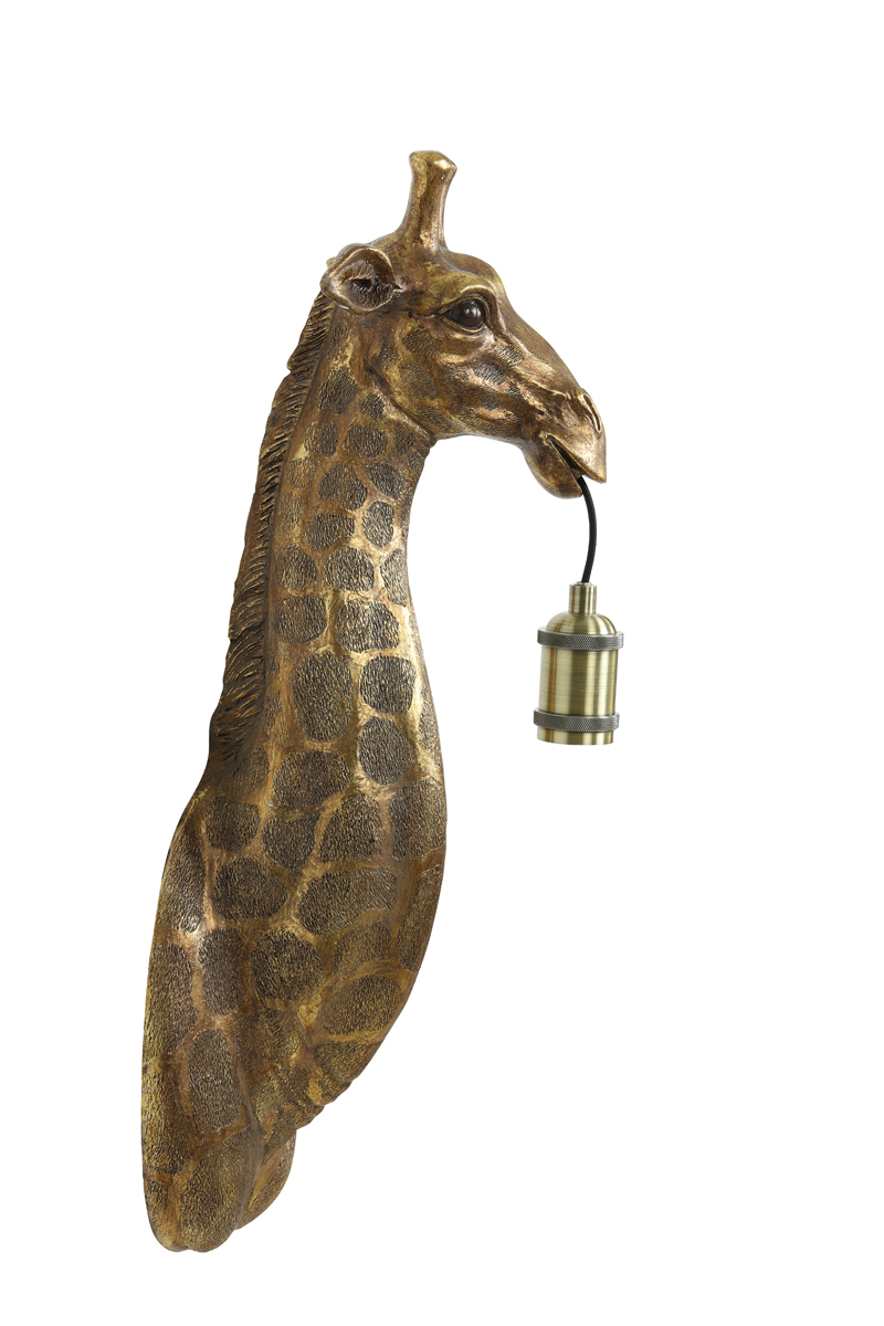 Wandlamp 20,5x19x61 cm GIRAFFE antiek brons