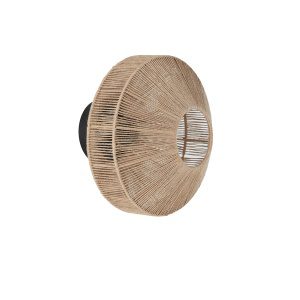 Wandlamp 31x31 cm LYRA naturel+mat zwart