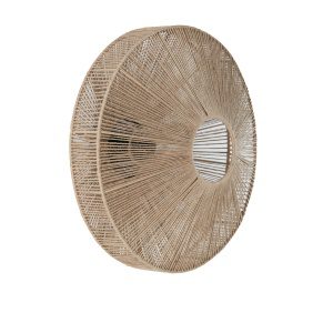 Wandlamp 43x43 cm LYRA naturel+mat zwart