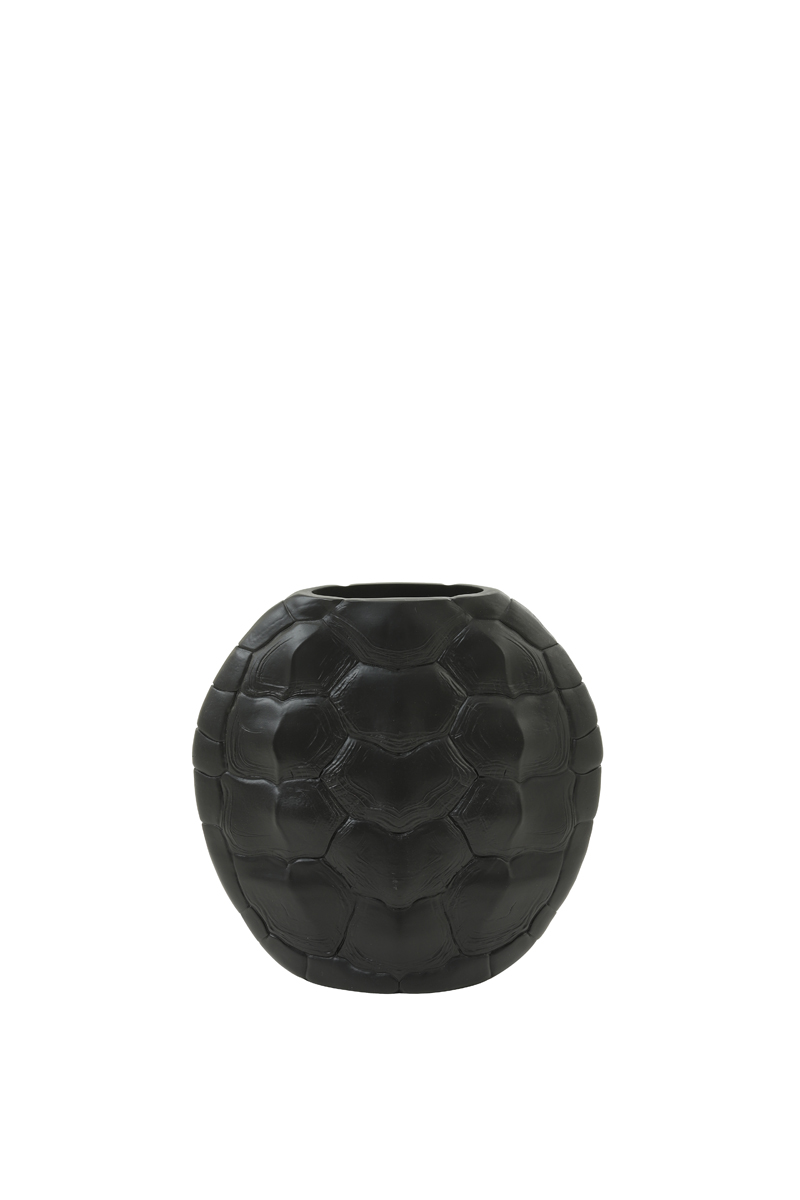 Vaas deco 29,5x8x30 cm TURTLE zwart