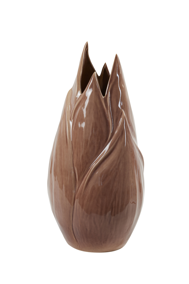 Vaas deco 31x30x63,5 cm TULIPAN aubergine