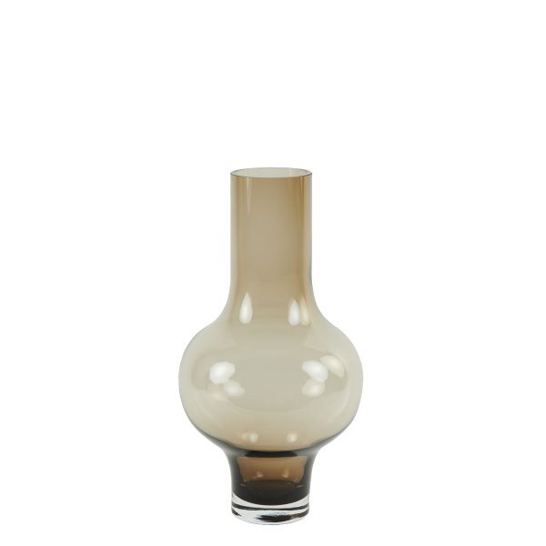 Vaas 25,5x47 cm KAELA glas bruin