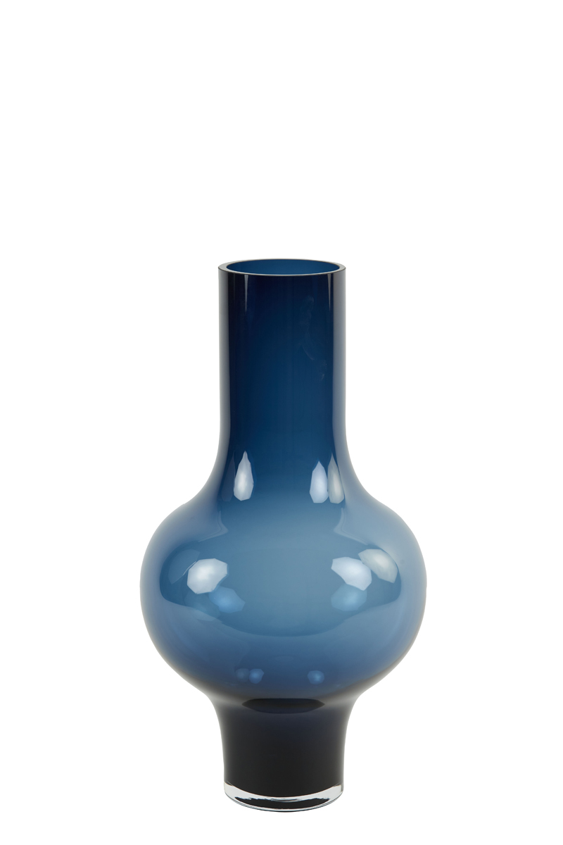 Vaas 25,5x47 cm KAELA glas marine blauw