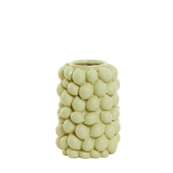 Vaas deco 23,5x33 cm LEMON licht geel