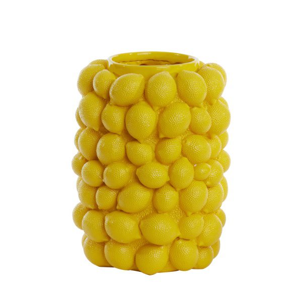 Vaas deco 31x41 cm LEMON geel