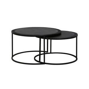 Salontafel S/2 67,5x39,5+75x45 cm TALCA lood antiek edge