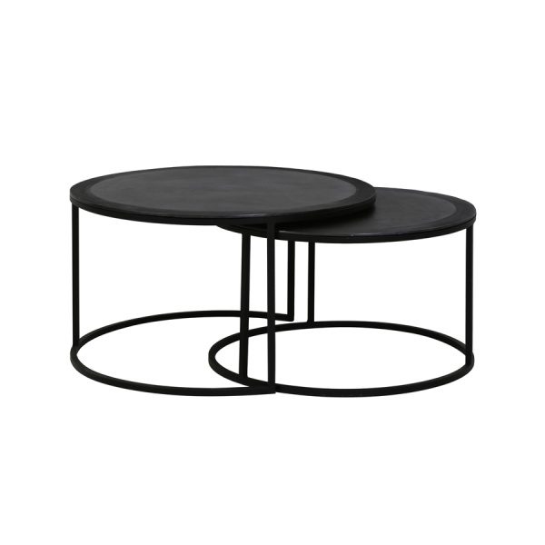 Salontafel S/2 67,5x39,5+75x45 cm TALCA lood antiek edge