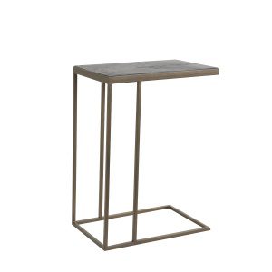 Bijzettafel 45x30x62 cm CHISA hout zwart-ant brons