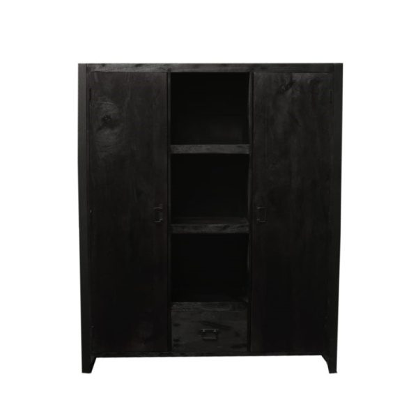Boekenkast Boaz Black 2 deuren 1 lade