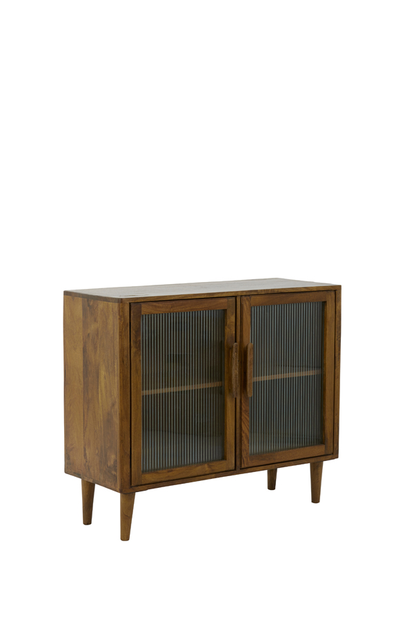 Kast 100x40x85 cm MOCU glas+hout olie bruin