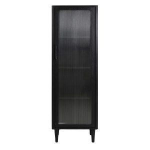 Kast 58x40x180 cm MOCU glas+hout zwart