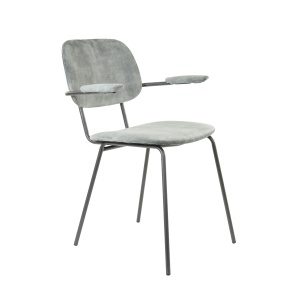 Eetkamerstoel 58x58x82 cm EMMA velvet grijs-donker grijs