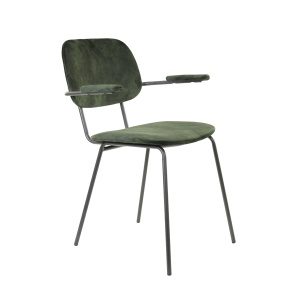 Eetkamerstoel 58x58x82 cm EMMA velvet donkr groen-dnkr grijs