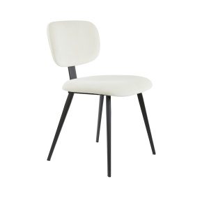 Eetkamerstoel 55,5x45,5x80 cm AALIYAH velvet wit-zwart