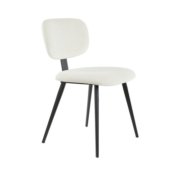 Eetkamerstoel 55,5x45,5x80 cm AALIYAH velvet wit-zwart