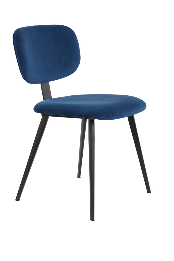 Eetkamerstoel 55,5x45,5x80 cm AALIYAH velvet blauw-zwart