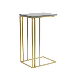 Bijzettafel 41x31x66 cm ROSHAN groen marmer+antiek brons