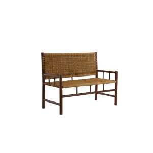 Bank 114x58x90 cm JOELLA hout donker bruin+naturel
