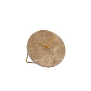 Klok 15 cm MORENO marmer bruin