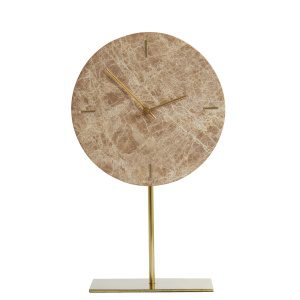 Klok op voet 25,5x10x42,5 cm MORENO marmer bruin