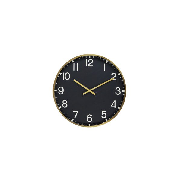Klok 40 cm TORRIA zwart+goud