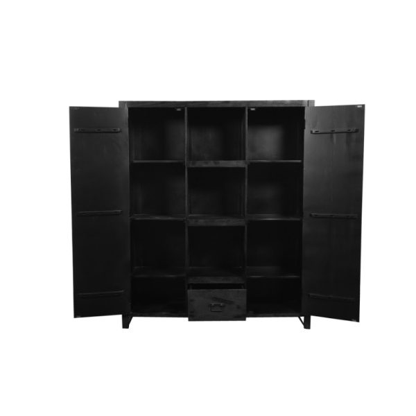 Boekenkast Boaz Black 2 deuren 1 lade