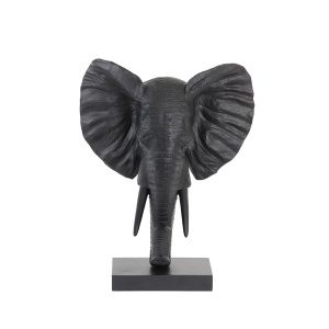 Ornament 38,5x19,5x49 cm ELEPHANT mat zwart