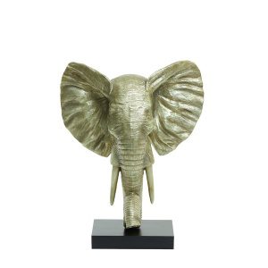 Ornament 38,5x19,5x49 cm ELEPHANT licht goud