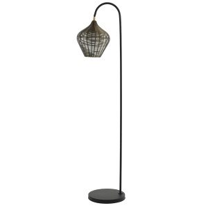 Vloerlamp 35x30x160 cm ALVARO antiek brons+mat zwart