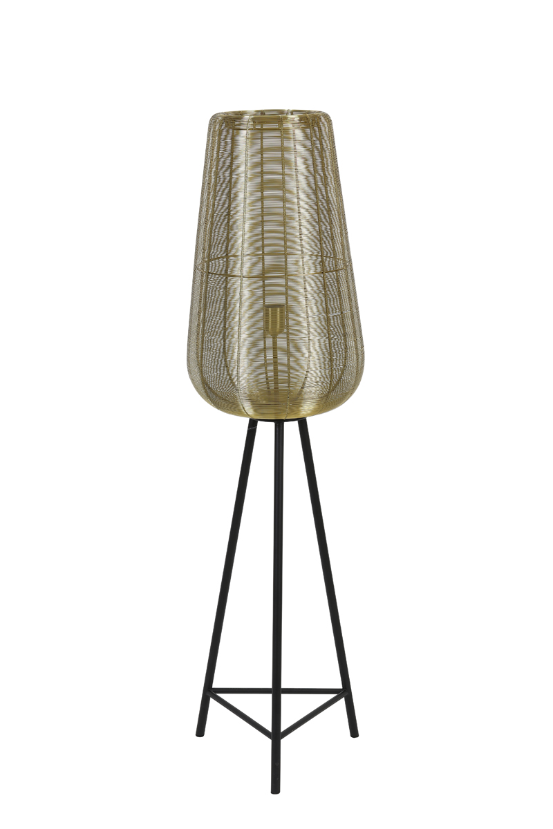 Vloerlamp driepoot 37x135 cm ADETA goud+mat zwart