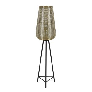Vloerlamp driepoot 37x147 cm ADETA goud+mat zwart