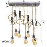 Showroommodel Hanglamp 7L touw 3+4 / Grijs, zelf afhalen