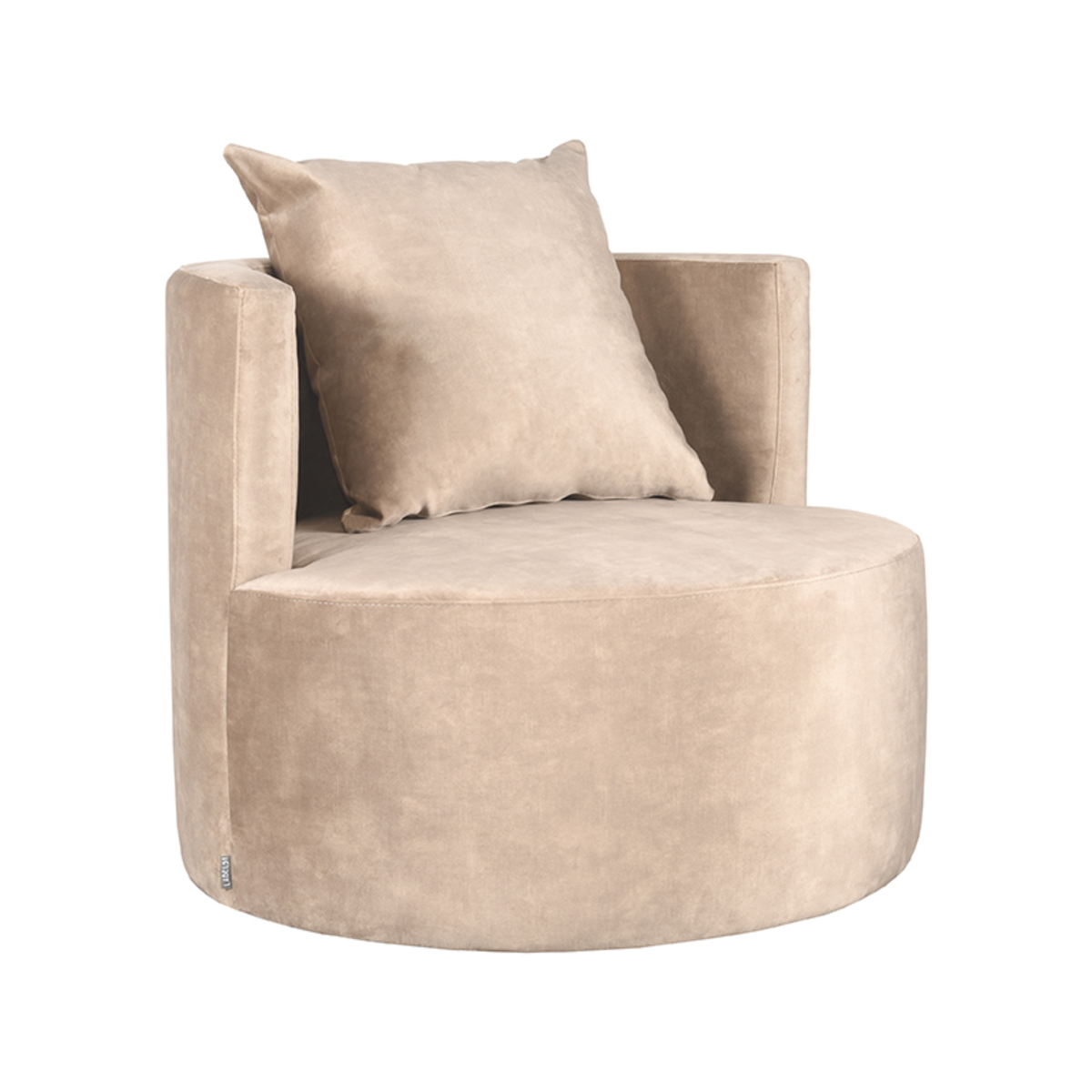 Fauteuil Evy - Naturel - Velours