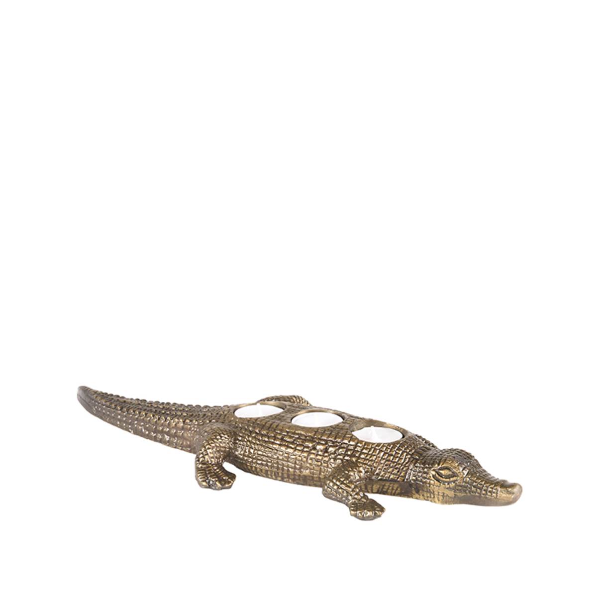Krokodil - Antiek goud - Metaal