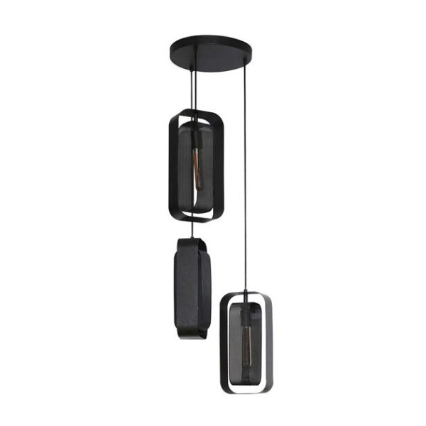 Hanglamp 3L mesh rotate / Artic zwart