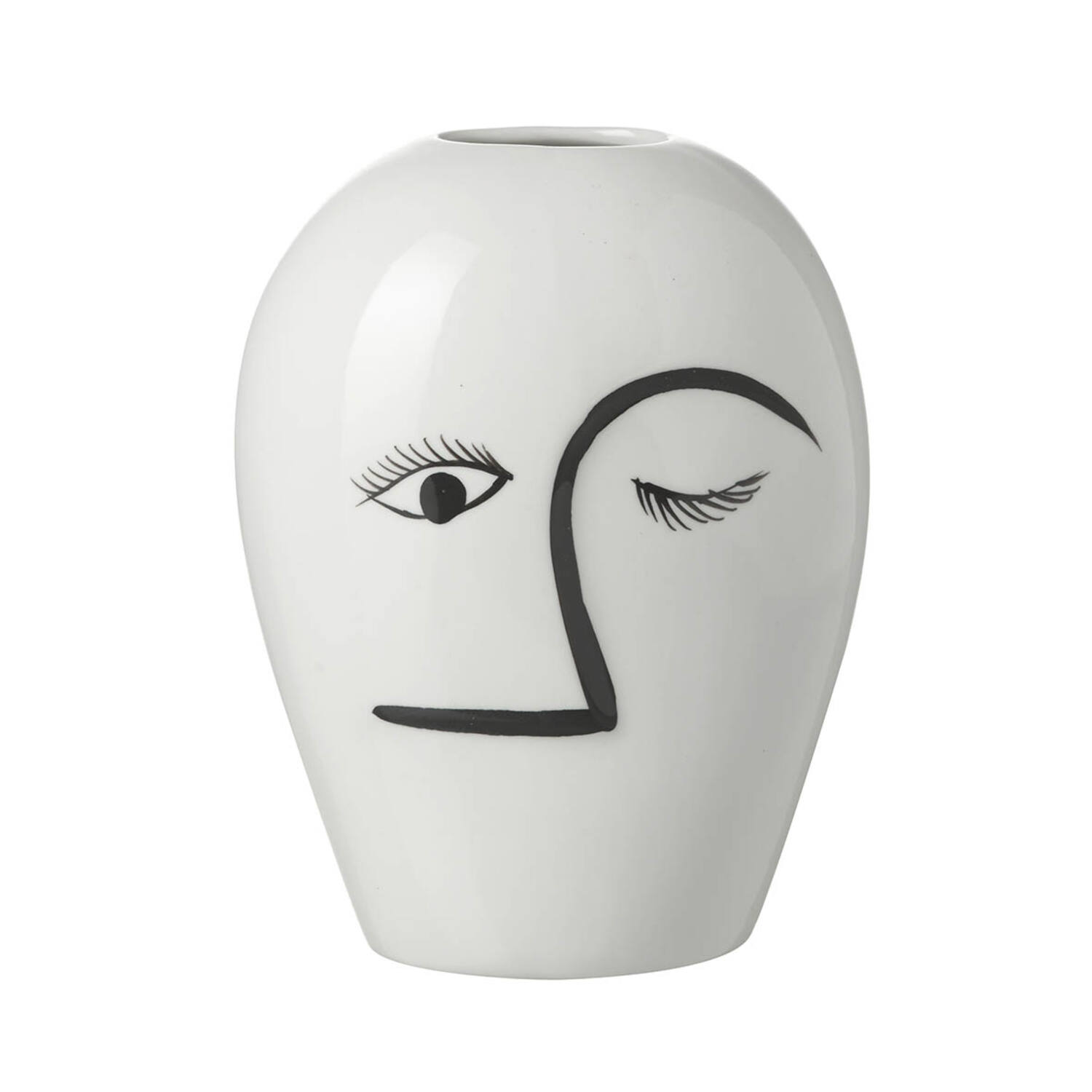 Vaas 13x10x16 cm Lashes keramiek wit