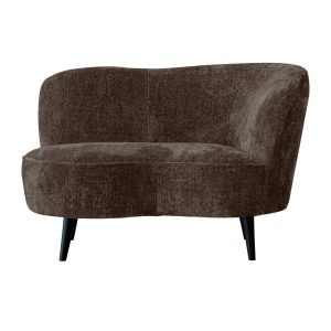 Sara Lounge Fauteuil Rechts Grof Geweven Stof Grijs/bruin