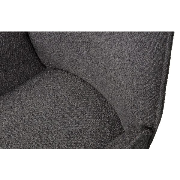 Amber Draaistoel BouclÉ Donkergrijs
