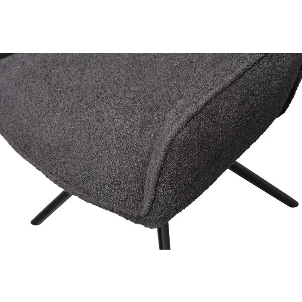 Amber Draaistoel BouclÉ Donkergrijs