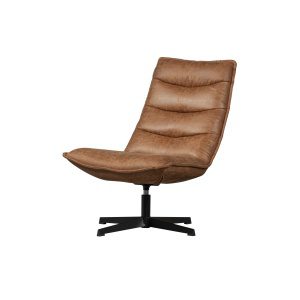 Nika Draaifauteuil Leerlook Cognac